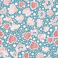 Seamless heart pattern on paper texture