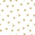 Seamless hearts glitter pattern Royalty Free Stock Photo