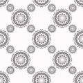 Seamless henna pattern mandala mehndi floral lace elements of buta decoration items on white background. Vector wedding Royalty Free Stock Photo