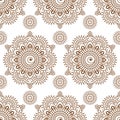 Seamless Henna pattern mehndi floral lace of buta decoration items on white background