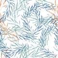 Seamless herbal pattern. Vector botanical illustration, texture for fabric, home textile and bedding