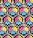 Seamless hexagon cube background texture