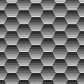 Seamless hexagon halftone geometric stripe line pattern vector on black background for Fabric and textile printing, jersey print,