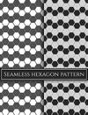 Seamless hexagon pattern. Technolocigal vector geometric pattern. Science background.