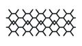 Seamless Hexagonal Mesh Pattern, Black Geometric Texture, vector design Generative AI Royalty Free Stock Photo