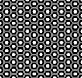 Seamless hexagons pattern. Black and white geometric texture and background.