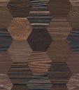 Seamless Hexagons Wood Wall Parquet Royalty Free Stock Photo