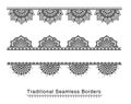 Seamless high detailed mandala floral border design ornaments