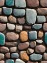 Seamless High-Resolution Photo of Colorful Stone Wall Pattern