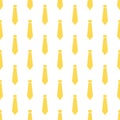 Seamless hipster manly pattern. Fashion vector background with yellow neckties