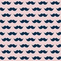 Seamless hipster moustache Polka Dots Pattern