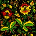 Seamless hohloma floral pattern Royalty Free Stock Photo
