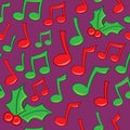 Seamless Holiday Music Pattern Royalty Free Stock Photo