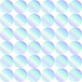 Seamless holographic abstract pattern. Geometric print composed of circles on white background. Hologram.