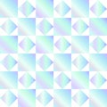 Seamless holographic abstract pattern. Geometric print composed of rhombuses and squares on white background. Hologram Royalty Free Stock Photo