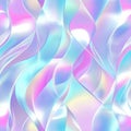 Seamless holographic pattern with iridescent reflections and soft pastel colors for modern design projects Generative AI