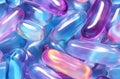 Seamless Holographic Pattern, Pills, Elipse, Drugs, Medicine, Cosmetics, Vivid and Fun Colors, Glowy and Shiny