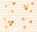 Seamless honey pattern with outlined honey cells