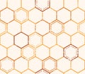 Seamless honey pattern with outlined honey cells