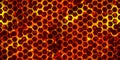 Seamless honeycomb pattern of magma surface top view Royalty Free Stock Photo