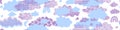 Seamless horizontal border with hand drawn clouds Royalty Free Stock Photo
