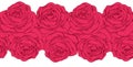 Seamless horizontal frame element of roses