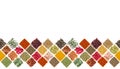 Seamless horizontal pattern with different spices