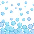 Seamless horizontal pattern with soap bubbles, seamless footer, naive and simple background, blue blob wallpaper Royalty Free Stock Photo