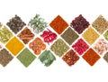 Seamless horizontal pattern with various spices