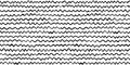 Seamless horizontal squiggly stripes pattern made of wonky hand drawn black ink lines on white background