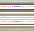 Seamless horizontal striped pastel colored pattern with lily flower Fleur de lis