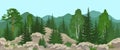 Seamless Mountain Landscape With Trees