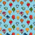 Seamless hot air balloon pattern