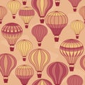 Seamless hot air balloons floating