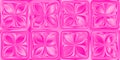 Seamless hot pink trendy barbiecore aesthetic plastic jelly floral squares 2010s fashion backdrop