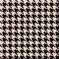 Seamless houndstooth pattern in black and beige. Vector textile background