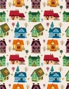 Seamless house pattern