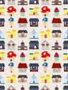 Seamless house pattern