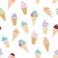 Seamless ice cream pattern, vector Royalty Free Stock Photo