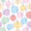 Seamless ice cream pattern with colorful circles Royalty Free Stock Photo