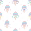 Seamless ice cream pattern vector illustration Royalty Free Stock Photo