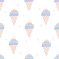 Seamless ice cream pattern vector illustration Royalty Free Stock Photo