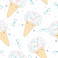 Seamless ice cream pattern vector illustration Royalty Free Stock Photo