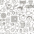 Seamless iconic pattern of fast food