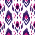 Purple, Pink, And White Ikat Pattern - Free Vector Template