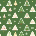 Seamless Illustration of Doodle Christmas Trees Pattern Royalty Free Stock Photo