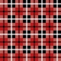 Seamless illustration, red tartan pattern with white stripes Royalty Free Stock Photo