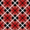 Seamless illustration, red tartan pattern with white stripes Royalty Free Stock Photo