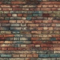 A Square Colorful Rustic Brick Wall Pattern Tile Royalty Free Stock Photo