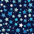 Tile - Stars on dark background (#1) 1x1 Single. Seamless image.Generative AI(Real 300 DPI) Royalty Free Stock Photo